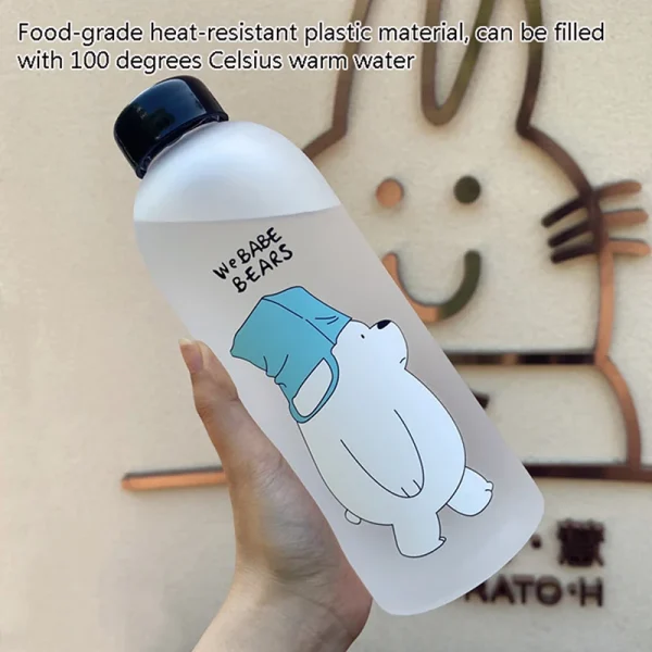 1000ml Water Bottle Panda Cup Transparent Water Bottle Drinkware Cup Leak-proof 4