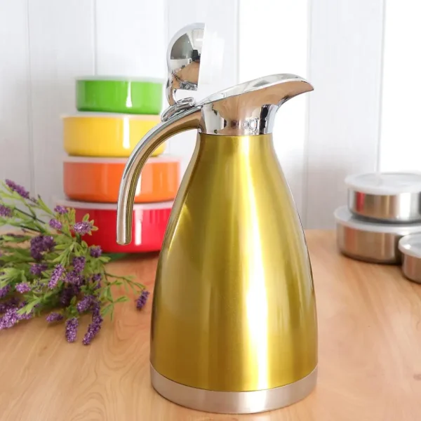 Stainless Steel Thermal Carafe Bottle 2L Pot for Coffee Tea Water Pot 4
