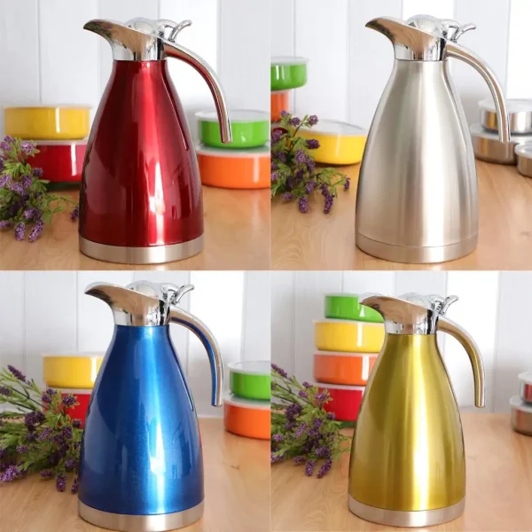 Stainless Steel Thermal Carafe Bottle 2L Pot for Coffee Tea Water Pot 6