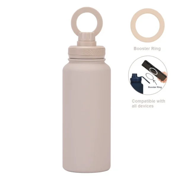 PuraCool Personalised Water Bottle with Phone Holder 1L 1000ML 32oz Magnetic Tumbler Flask Customised Gift 1