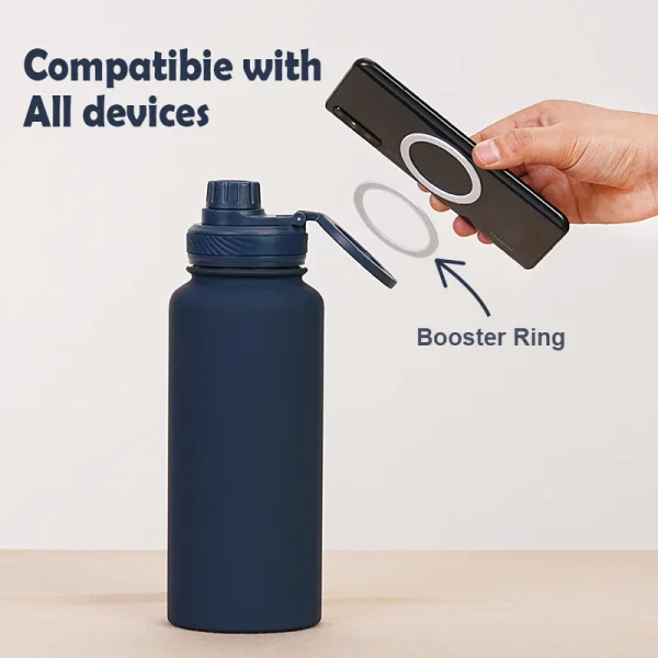 PuraCool Personalised Water Bottle with Phone Holder 1L 1000ML 32oz Magnetic Tumbler Flask Customised Gift 3