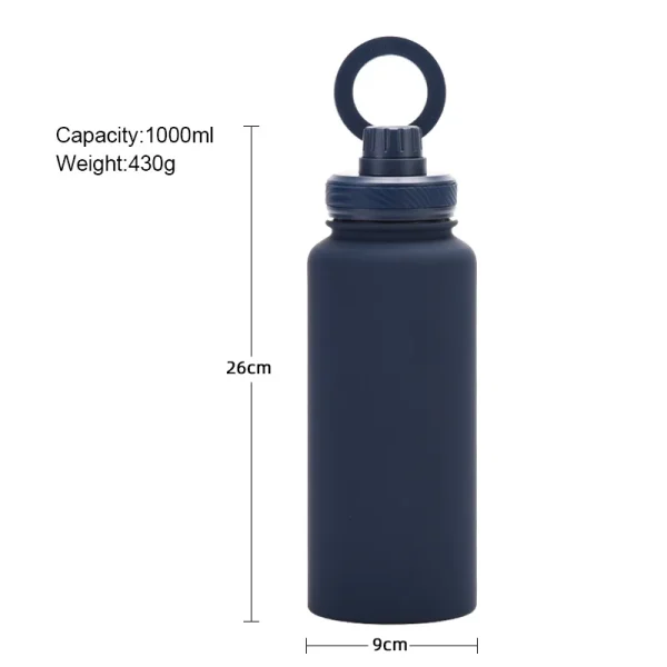 PuraCool Personalised Water Bottle with Phone Holder 1L 1000ML 32oz Magnetic Tumbler Flask Customised Gift 5