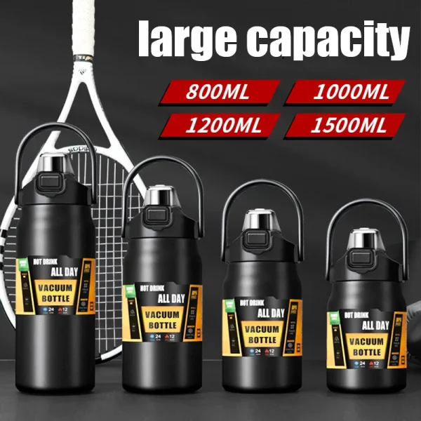 1500ML Stainless Steel Thermo Bottle Portable Thermos Large Capacity Thermo Water Bottle Tumbler Thermoses Outdoor Vacuum Flasks 3