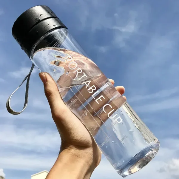 800ml/600ml Large Capacity Sports Fruit Lemon Juice Drinking Bottle Infuser Clear Portable Plastic Water Bottle 1