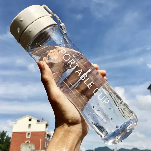 800ml/600ml Large Capacity Sports Fruit Lemon Juice Drinking Bottle Infuser Clear Portable Plastic Water Bottle 3