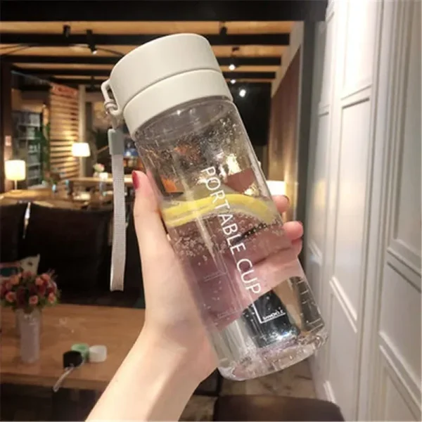 800ml/600ml Large Capacity Sports Fruit Lemon Juice Drinking Bottle Infuser Clear Portable Plastic Water Bottle 5