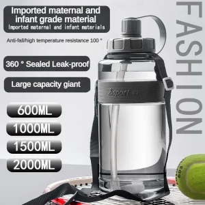 2 Liter Big Water Bottle with Straw 2L/1.5L/1L/0.6L Large Capacity School Gym Sports Drinking Bottles BPA Free Fitness 1