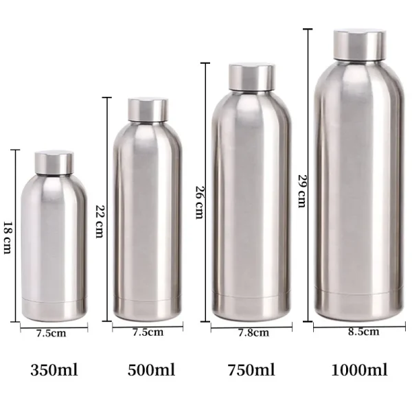500/750/1000ml Double Wall Stainless Steel Vacuum Cup Water Bottle Thermos Bottle Keep Hot and Cold Insulated Vacuum Flask Sport 3