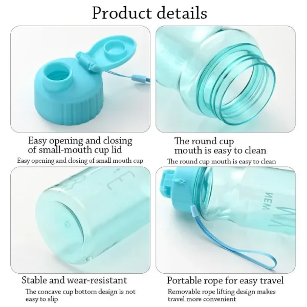 Gift Plastic Water Bottle Large Capacity Sports Kettle Wholesale Transparent Cold Water Cup Outdoor Portable 650ml 6