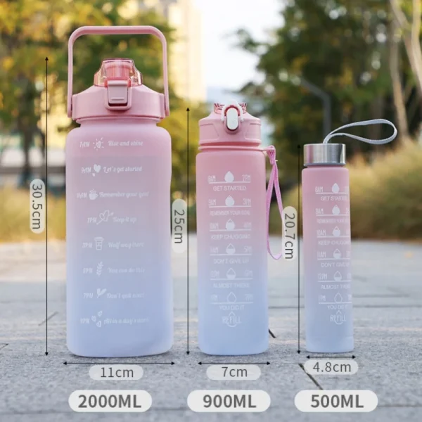 0.5-2L Halloween Sport Water Bottle Large Capacity Gradient Color Drink Jug BPAfree Plastic Straw Cup Travel Fitness Drinkware 3