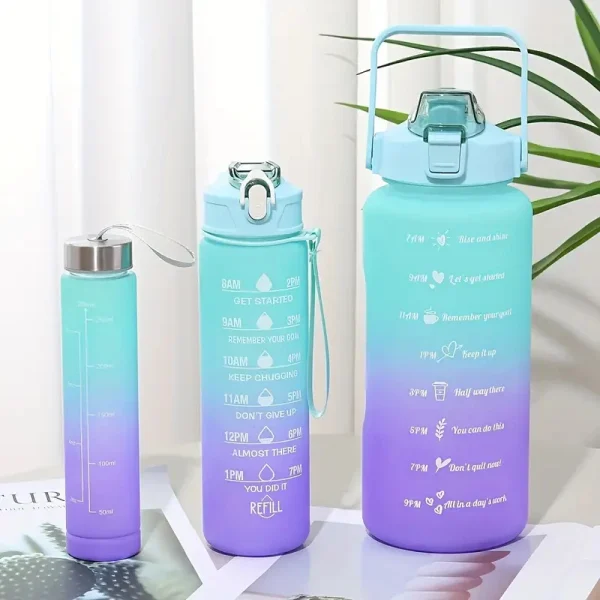 0.5-2L Halloween Sport Water Bottle Large Capacity Gradient Color Drink Jug BPAfree Plastic Straw Cup Travel Fitness Drinkware 4