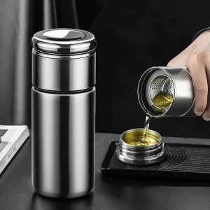 300ml/420ml Double Stainless Steel 304 Tea Vacuum Flask With Filter Leak-Proof Business Style Thermos Mug Thermal Bottle Tumbler 1