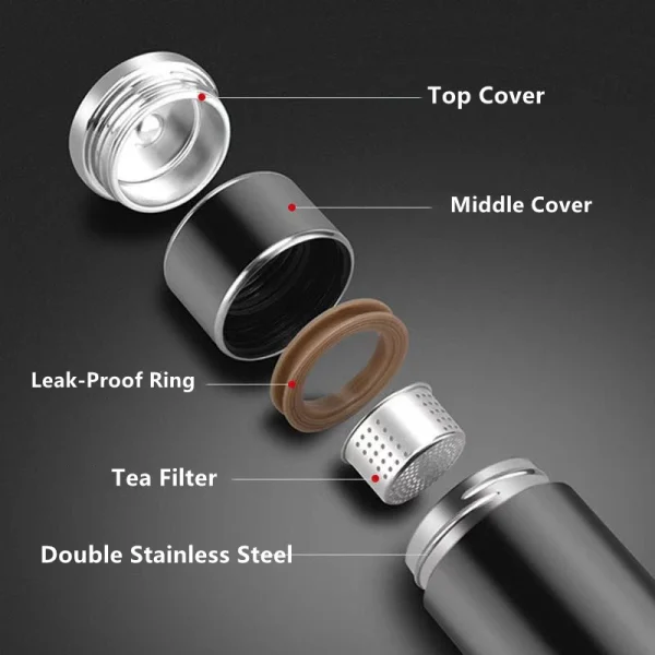 300ml/420ml Double Stainless Steel 304 Tea Vacuum Flask With Filter Leak-Proof Business Style Thermos Mug Thermal Bottle Tumbler 3