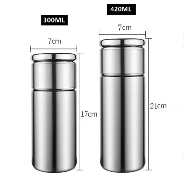 300ml/420ml Double Stainless Steel 304 Tea Vacuum Flask With Filter Leak-Proof Business Style Thermos Mug Thermal Bottle Tumbler 6