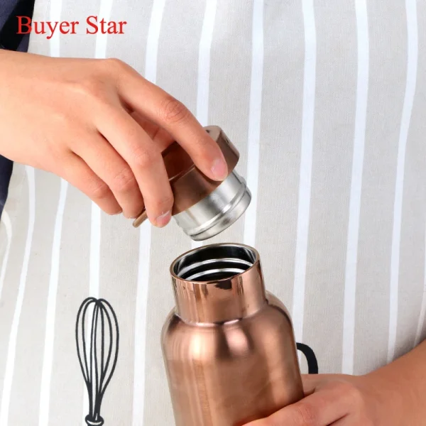 500ml Stainless Steel Water Bottle Hangable Gym Sports Insulated Vacuum Flask double Wall Cold metal Water Bottle for travel 5