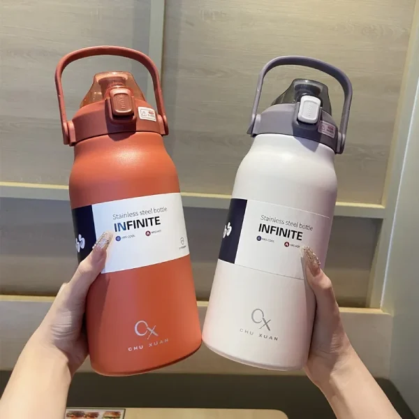 1.3L/1.7L Large Capacity Thermo Bottle Outdoor Mug Stainless Steel Thermos Water Bottle Portable Vaccum Flask Cold and Hot Tumbl 5