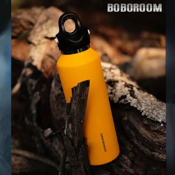 Water Bottle 316 Stainless Steel Thermos Bottle No Screw Lid Portable Vacuum Flask 600ml One-handed Push Open Car Sport Bottle 5