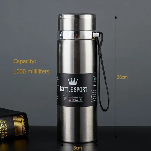 Thermos 1L Thermal Water Bottle Keep Cold and Hot Water Bottle for Water Tea Coffee Vacuum Flasks Stainless Steel Thermos Bottle 4
