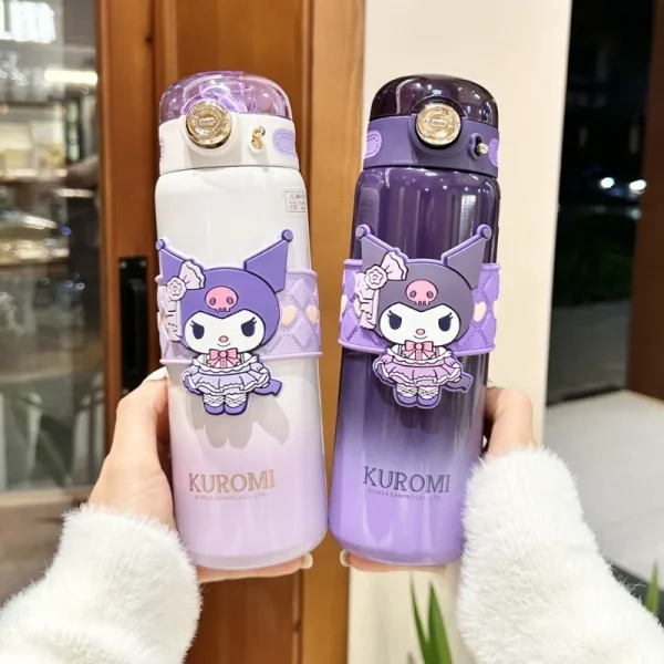 500ml Cartoon kitten Vacuum Thermos Cup Stainless Steel Insulated Bottle with Lifting Rope Portable Outdoor Drinking Water Cup 2