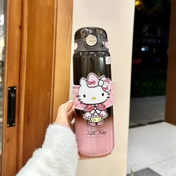 500ml Cartoon kitten Vacuum Thermos Cup Stainless Steel Insulated Bottle with Lifting Rope Portable Outdoor Drinking Water Cup 3