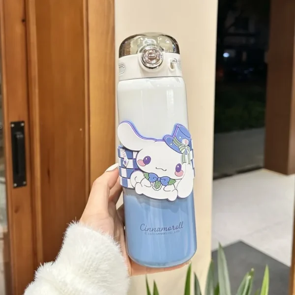 500ml Cartoon kitten Vacuum Thermos Cup Stainless Steel Insulated Bottle with Lifting Rope Portable Outdoor Drinking Water Cup 5