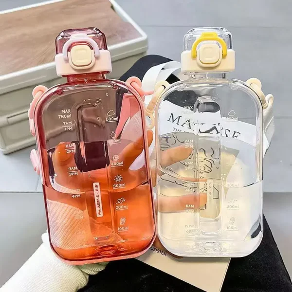 750ml Fashion Plastic Water Bottle With Strap Eco-Friendly Portable Creative Durable Outdoor Sport Drinking Bottle 2