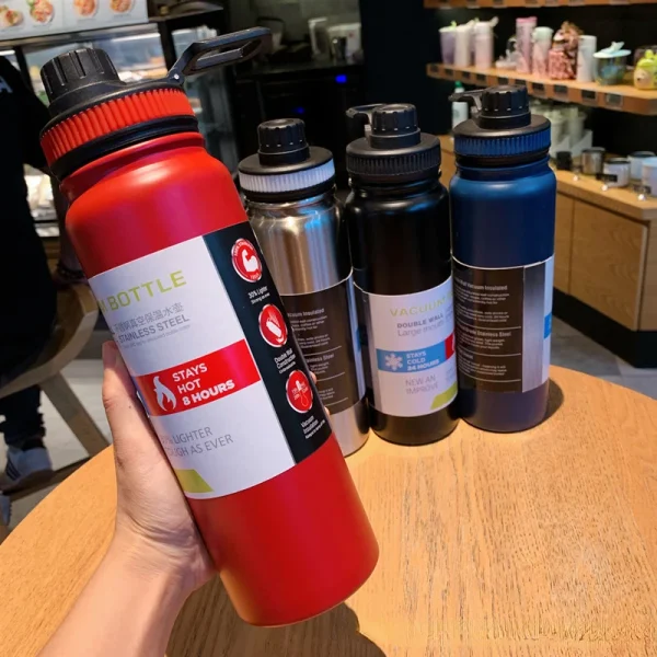 600ML 800ML 1000ML Outdoor Thermos Kettle Water Bottle with Tea Filter 304 Stainless Steel Thermal Cup Leak-proof Flask Sports 1
