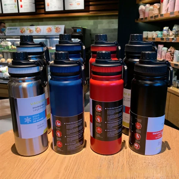 600ML 800ML 1000ML Outdoor Thermos Kettle Water Bottle with Tea Filter 304 Stainless Steel Thermal Cup Leak-proof Flask Sports 6