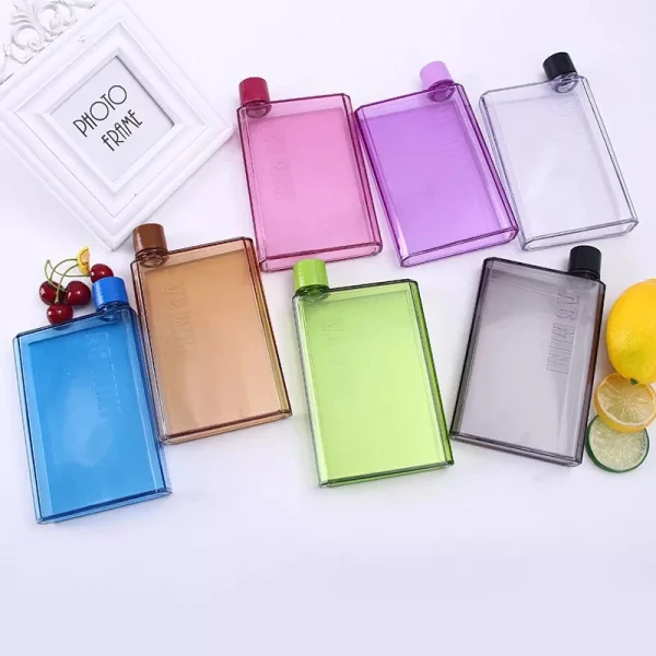 Portable Book Paper Cup Botlte Flat Water Bottle Environment-Friendly External Sports Drinking Bottle Transparent Plastic Kettle 1
