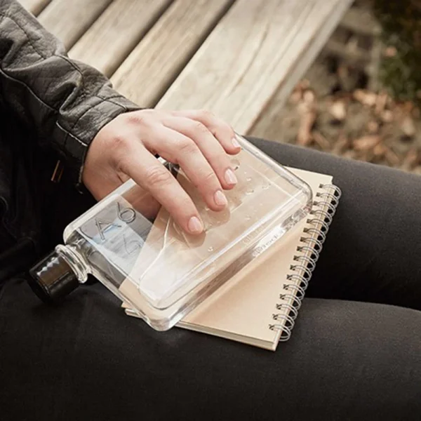 Portable Book Paper Cup Botlte Flat Water Bottle Environment-Friendly External Sports Drinking Bottle Transparent Plastic Kettle 3