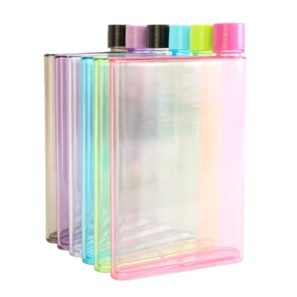 Portable Book Paper Cup Botlte Flat Water Bottle Environment-Friendly External Sports Drinking Bottle Transparent Plastic Kettle 5