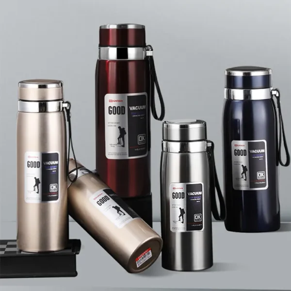600ML/800ML/1000ML Double Stainless Steel 316 Thermal Flask With Filter Portable Coffee Tea Thermal Bottle Travel Tumbler 2