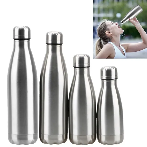 0.35/1 Liter Kids Stainless Steel Kids Large Capacity Sports Water Bottle Leak-proof Kettle Cola Drink Cup Drinking 2