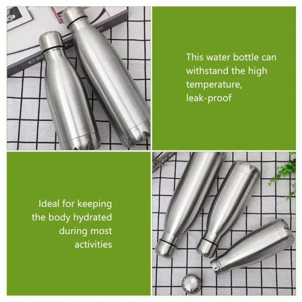 0.35/1 Liter Kids Stainless Steel Kids Large Capacity Sports Water Bottle Leak-proof Kettle Cola Drink Cup Drinking 5