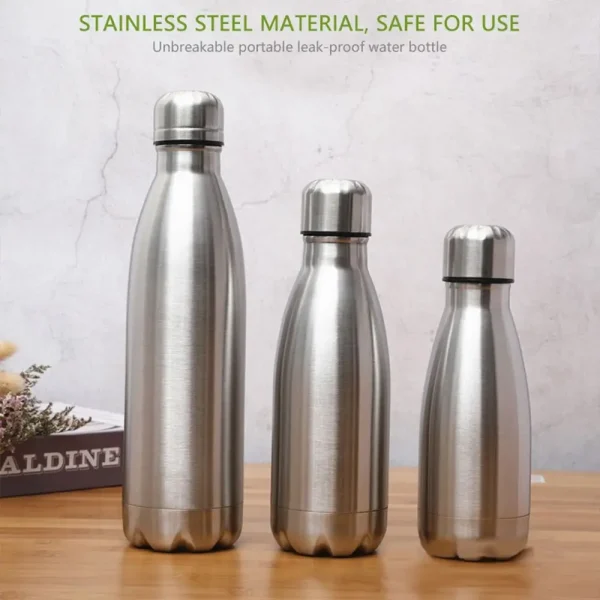 0.35/1 Liter Kids Stainless Steel Kids Large Capacity Sports Water Bottle Leak-proof Kettle Cola Drink Cup Drinking 6