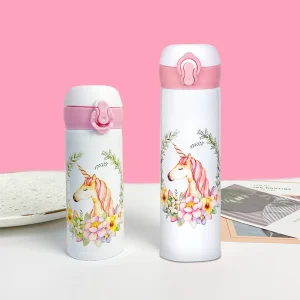 Cute Unicorn Vacuum Flasks Bouncing Lid Vacuum Cup Stainless Steel Thermal Insulation Water Bottle Portable Drinkware 1