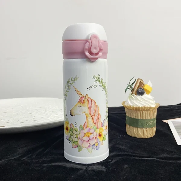 Cute Unicorn Vacuum Flasks Bouncing Lid Vacuum Cup Stainless Steel Thermal Insulation Water Bottle Portable Drinkware 2