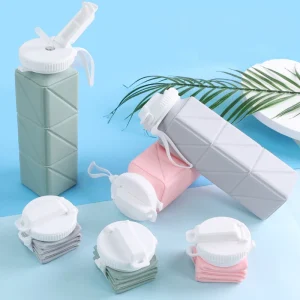 Collapsible Water Bottle with Leakproof Valve, Reusable Silicone Water Bottle for Travel, Gym, Camping, Sport 1