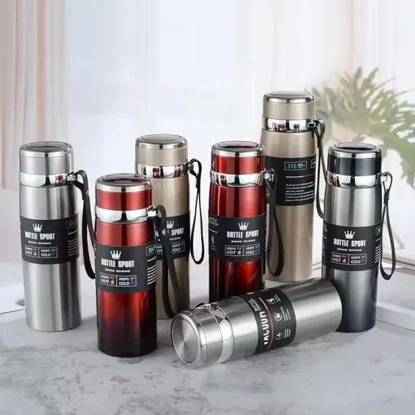 Large Capacity Outdoor Thermos Cup Stainless Steel Heat Preservation Cold Preservation 1000Ml Water Bottle Kitchen Outdoor Cup 4