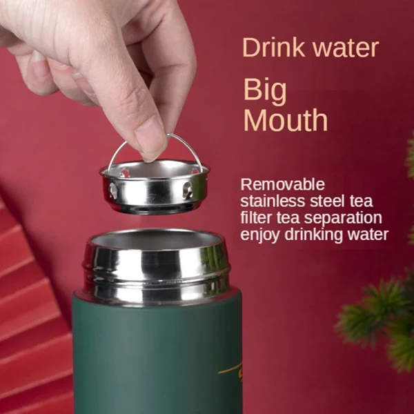 Thermal Mug Water Bottle Thermos Chinese Style Ins Illustration Vacuum Flask Stainless Steel Display Temperature Water Cup 500ML 4