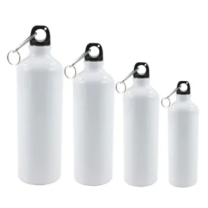 2025 New White Blank Sublimation Water Bottle with Carabiner Aluminum Leakproof Kettle 1