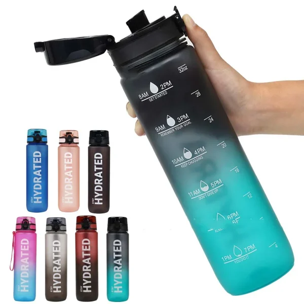 32oz Water Bottle Motivational Sport Water Bottle Leakproof Drinking Bottles Outdoor Sports Travel Kettle Drinking Water Bottle 1