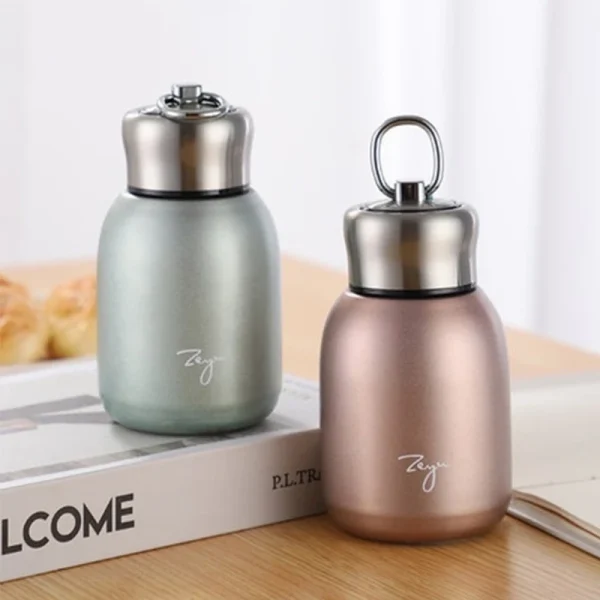 1Pc 300ML Fashion Mini Coffee Vacuum Flasks Lovely Stainless Steel Thermos Portable Travel Water Bottle With Lid Cups 2