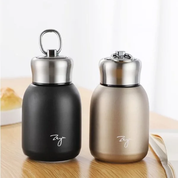 1Pc 300ML Fashion Mini Coffee Vacuum Flasks Lovely Stainless Steel Thermos Portable Travel Water Bottle With Lid Cups 3