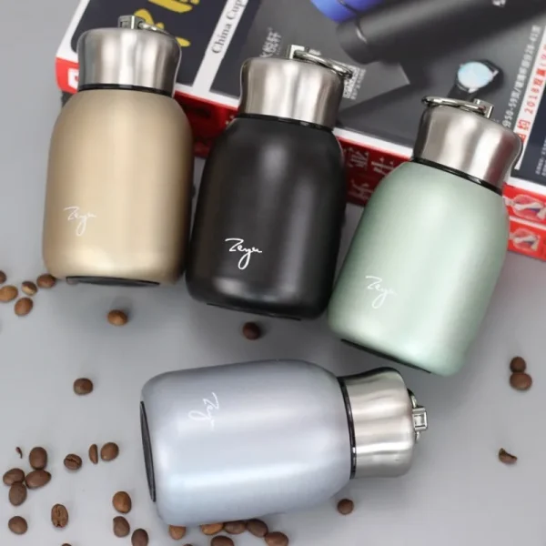 1Pc 300ML Fashion Mini Coffee Vacuum Flasks Lovely Stainless Steel Thermos Portable Travel Water Bottle With Lid Cups 4
