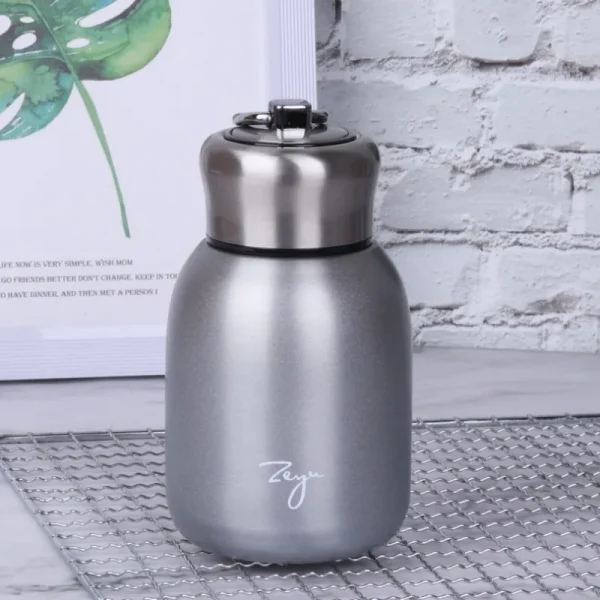 1Pc 300ML Fashion Mini Coffee Vacuum Flasks Lovely Stainless Steel Thermos Portable Travel Water Bottle With Lid Cups 5