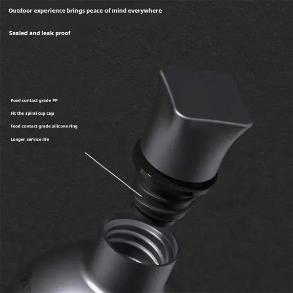 Wukong Theme Gourd Style 304 Stainless Steel Water Bottle with Lanyard Black Game Cosplay Thermal Insulation Outdoor Cup 5