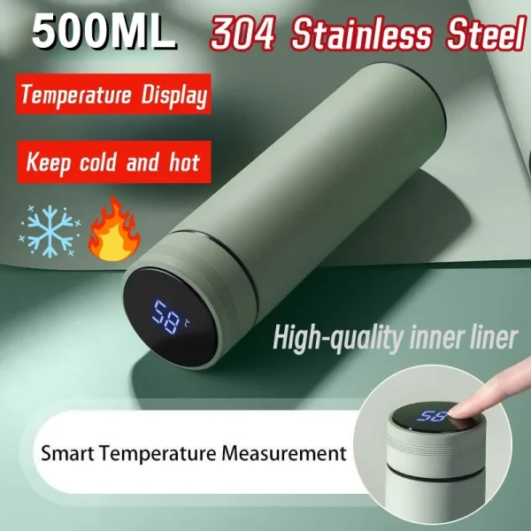 500ml Smart Water Bottle Stainless Steel Thermos Temperature Display Leakproof Vacuum Flasks Coffee Cup Milk Mug valentines day 1