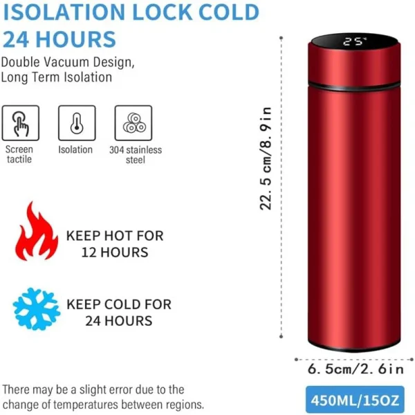 500ml Smart Water Bottle Stainless Steel Thermos Temperature Display Leakproof Vacuum Flasks Coffee Cup Milk Mug valentines day 2