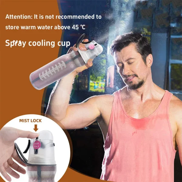 Cold Insulation Water Bottle, Bpa-free Sport Water Bottle, Great For Travel Outdoor Hiking, 16oz/20oz, Spray Cooling Cup Gifts 1